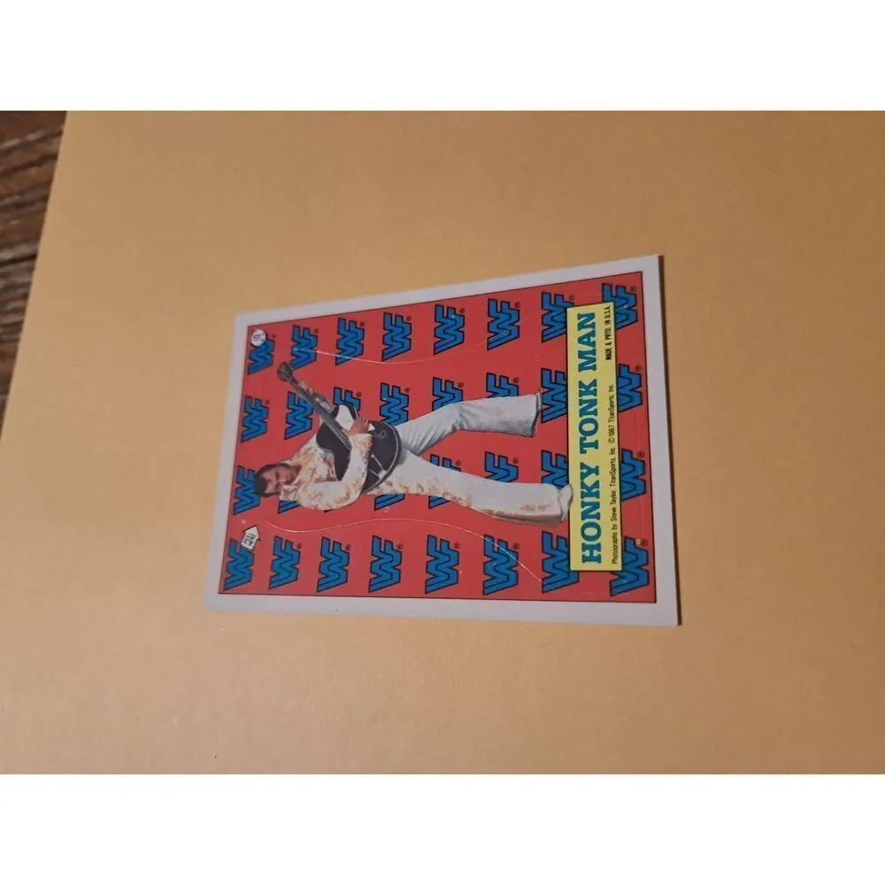 Vintage 1987 WWF Decal Sticker Puzzle Trading Card 10 Honky Tonk Man Titan Sport